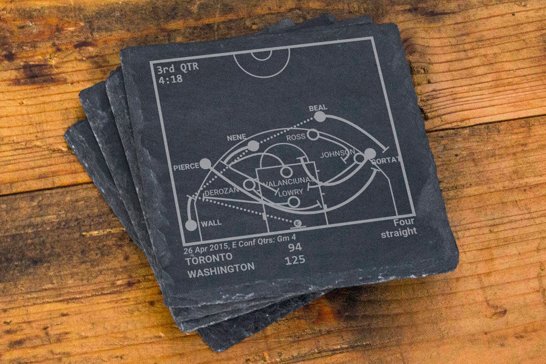 Washington Wizards Greatest Plays: Slate Coasters (Set of 4)