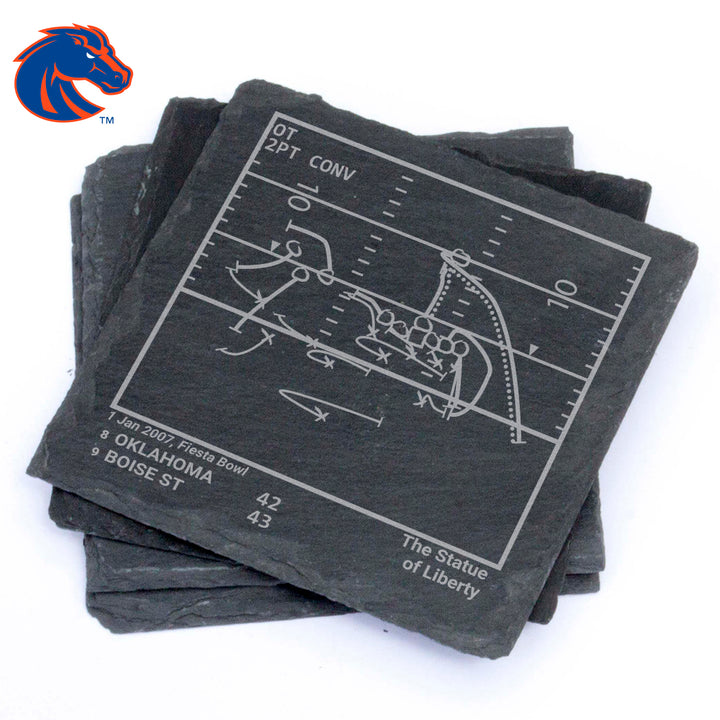 Boise State Football Greatest Plays: Slate Coasters (Set of 4)
