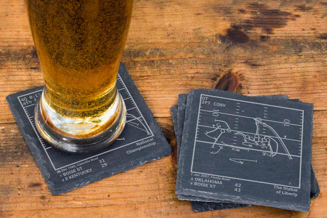 Boise State Football Greatest Plays: Slate Coasters (Set of 4)