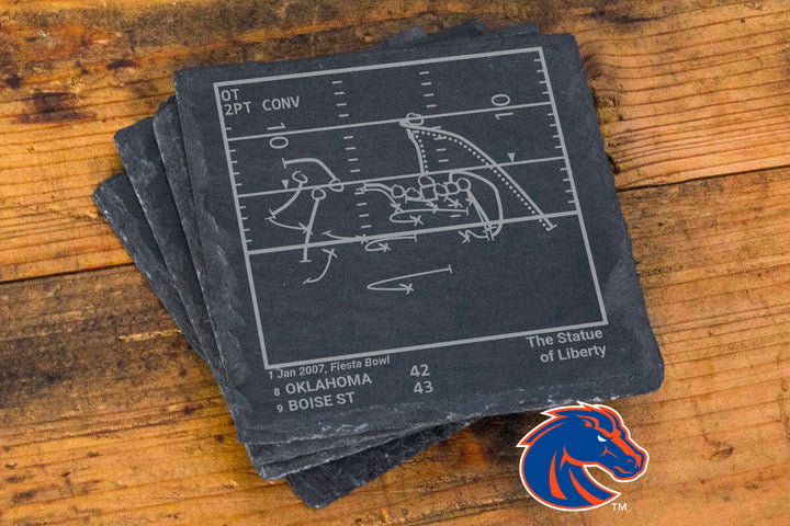 Boise State Football Greatest Plays: Slate Coasters (Set of 4)