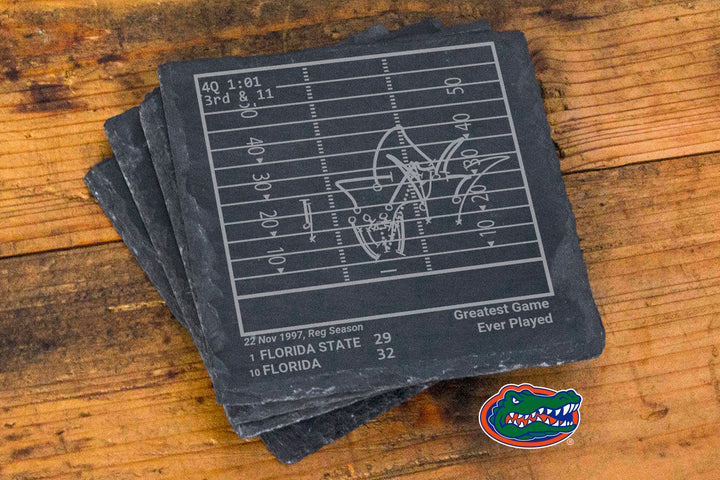 Florida Football Greatest Plays: Slate Coasters (Set of 4)