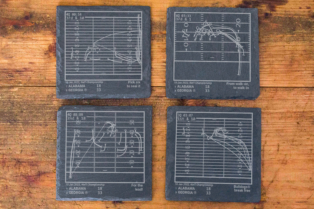 <b>2022 Champions</b> Georgia Football Plays: Slate Coasters (Set of 4)