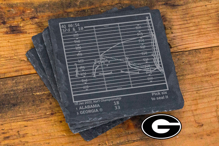 <b>2022 Champions</b> Georgia Football Plays: Slate Coasters (Set of 4)