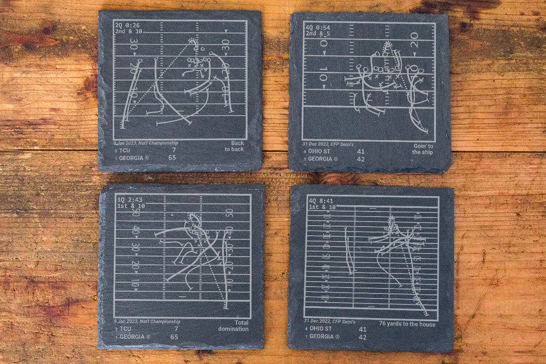 <b>2023 Champions</b> Georgia Football Plays: Slate Coasters (Set of 4)