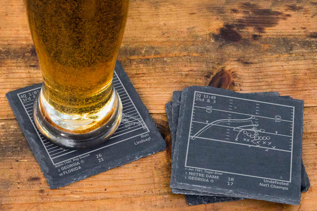 Georgia Football Greatest Plays: Slate Coasters (Set of 4)