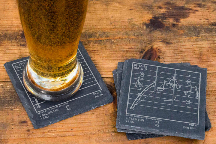 <b>2020 Champions</b> LSU Football Plays: Slate Coasters (Set of 4)