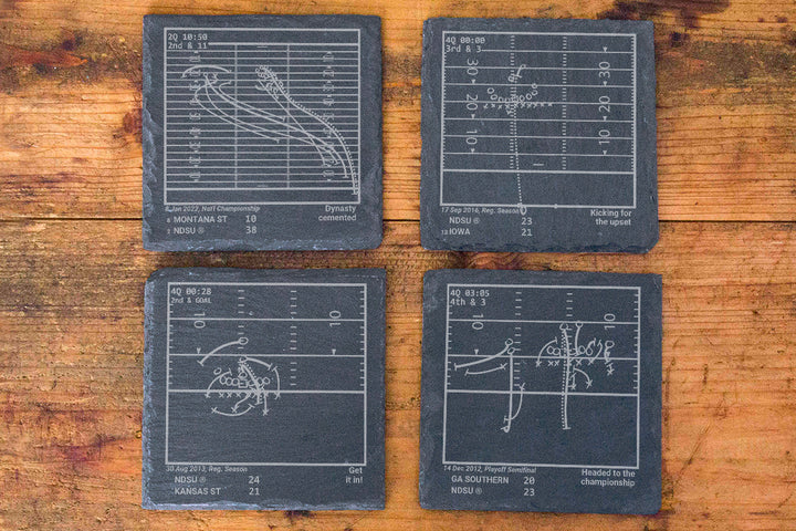 North Dakota State Football Greatest Plays: Slate Coasters (Set of 4)