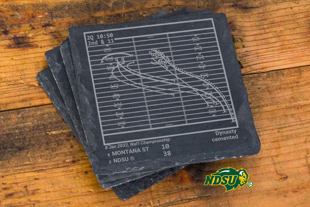 North Dakota State Football Greatest Plays: Slate Coasters (Set of 4)