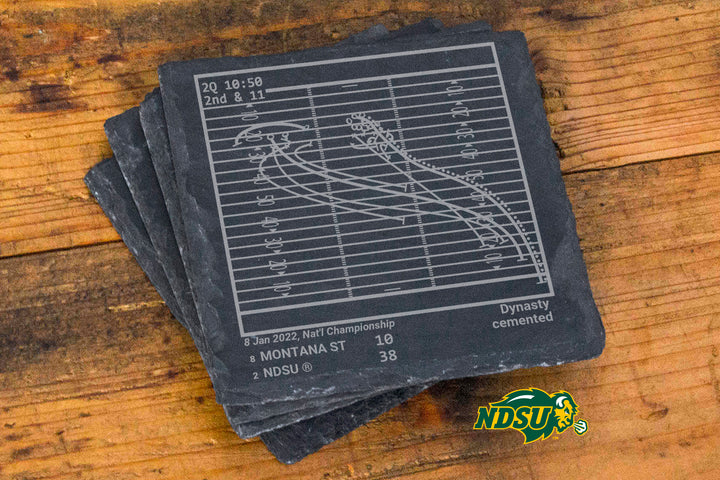 North Dakota State Football Greatest Plays: Slate Coasters (Set of 4)