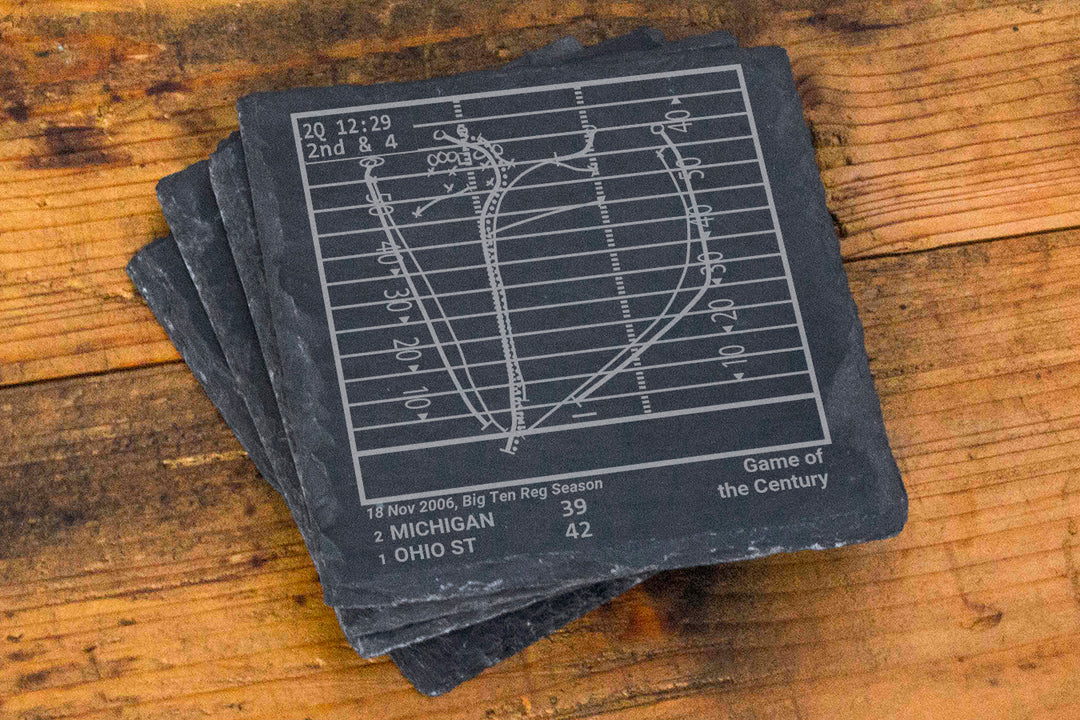 Ohio State Football Greatest Plays: Slate Coasters (Set of 4)