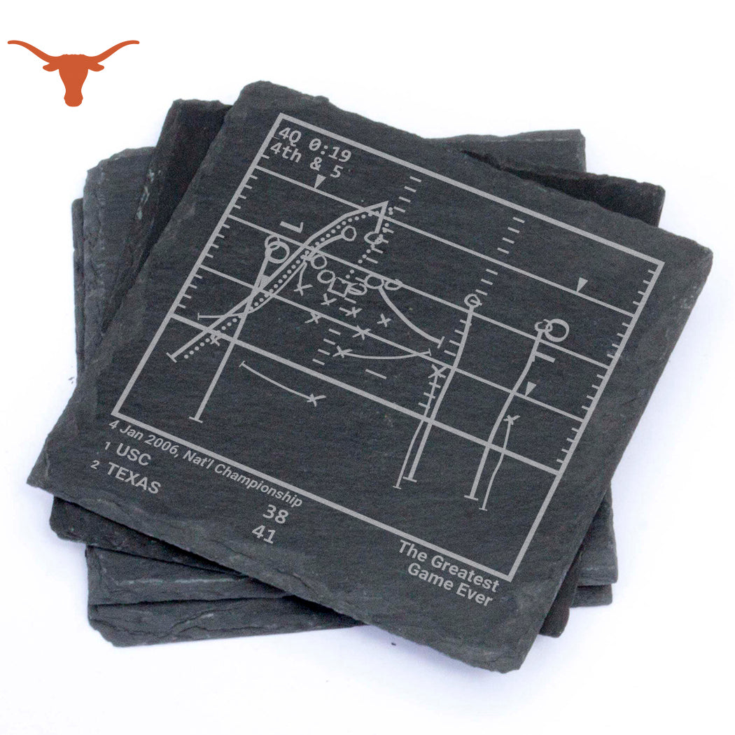 Texas Football Greatest Plays: Slate Coasters (Set of 4)