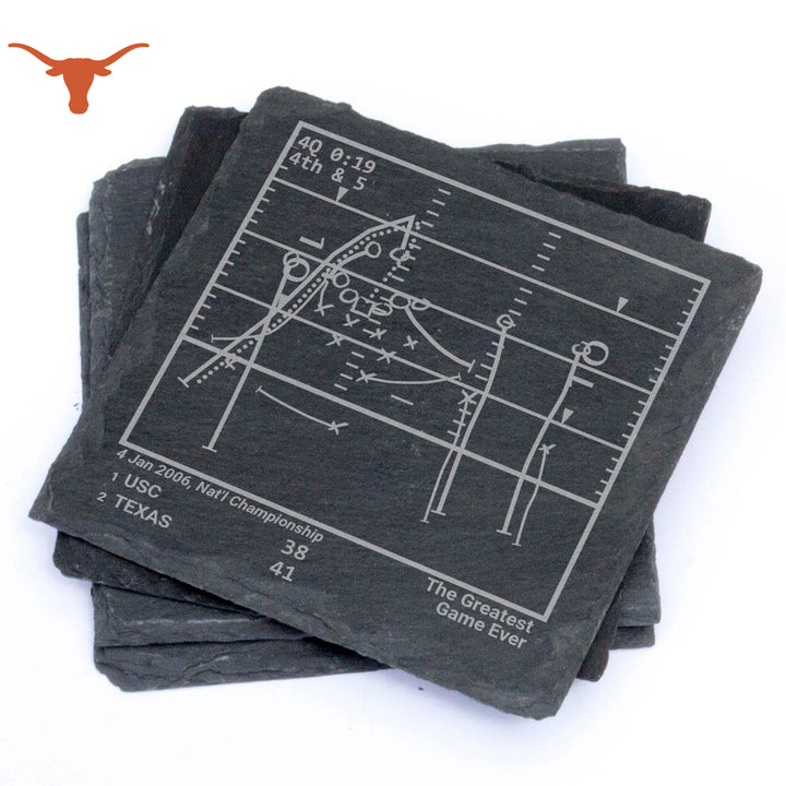 Texas Football Greatest Plays: Slate Coasters (Set of 4)