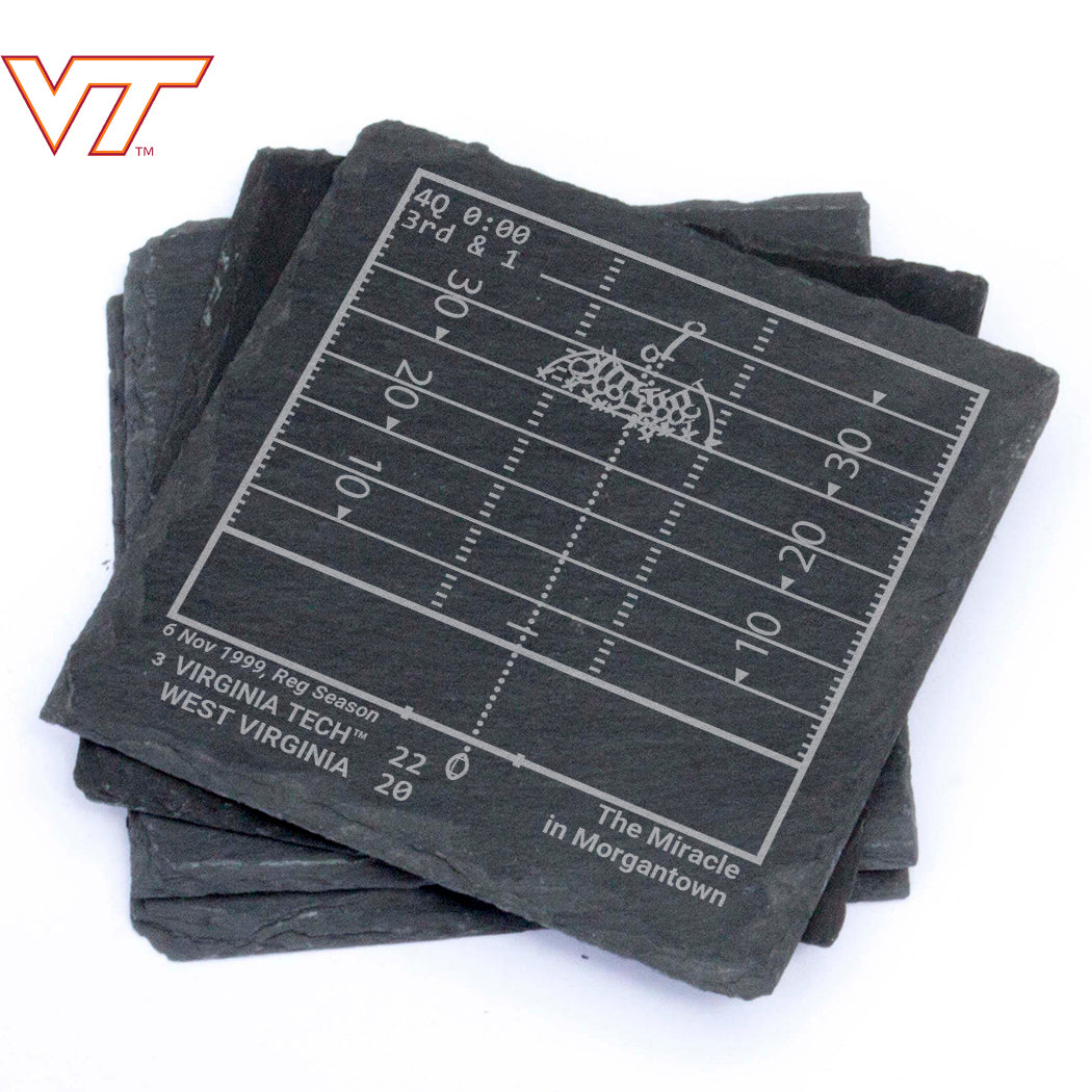 Virginia Tech Football Greatest Plays: Slate Coasters (Set of 4)