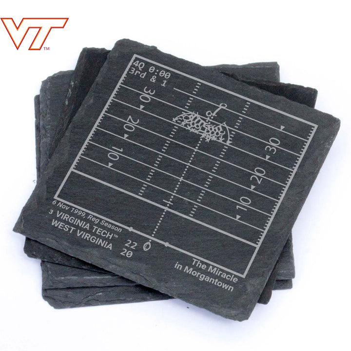 Virginia Tech Football Greatest Plays: Slate Coasters (Set of 4)