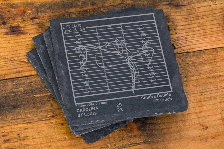 Carolina Panthers Greatest Plays: Slate Coasters (Set of 4)