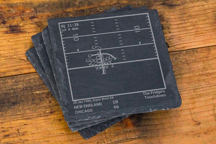 Chicago Bears Greatest Plays: Slate Coasters (Set of 4)