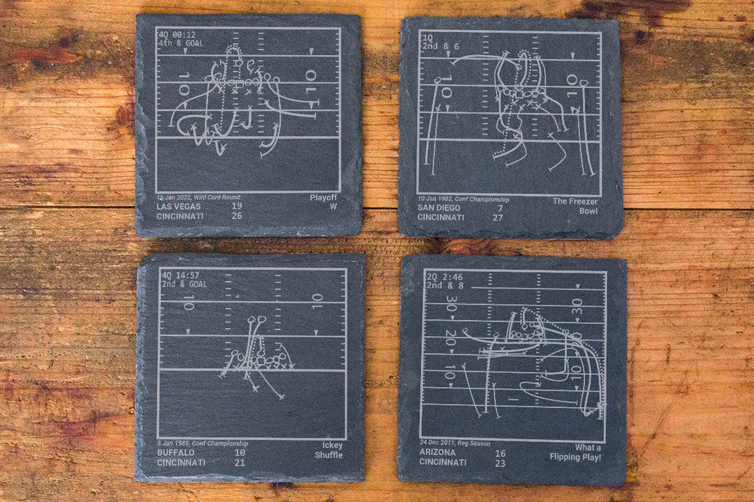 Cincinnati Bengals Greatest Plays: Slate Coasters (Set of 4)