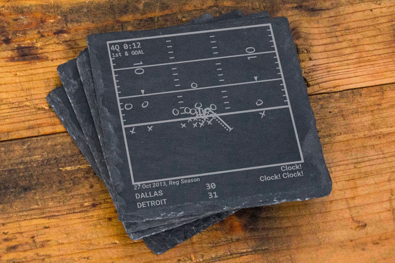 Greatest Lions Plays: Slate Coasters (Set of 4) – Playbook