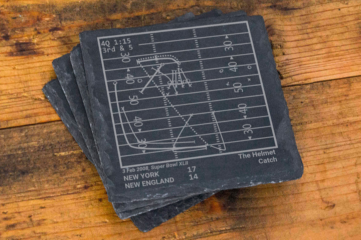 New York Giants Greatest Plays: Slate Coasters (Set of 4)