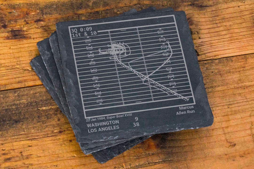Oakland Raiders Greatest Plays: Slate Coasters (Set of 4)