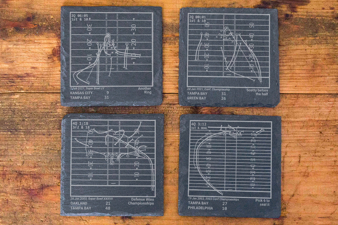 Tampa Bay Buccaneers Greatest Plays: Slate Coasters (Set of 4)