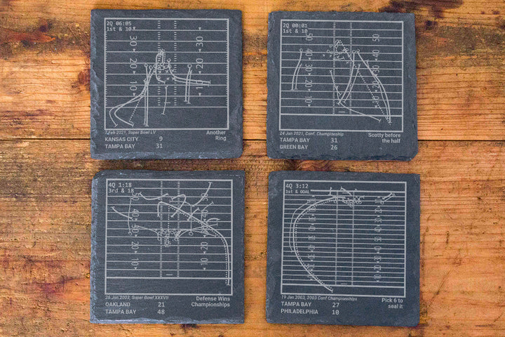 Tampa Bay Buccaneers Greatest Plays: Slate Coasters (Set of 4)