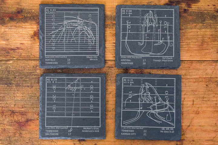 Tennessee Titans Greatest Plays: Slate Coasters (Set of 4)