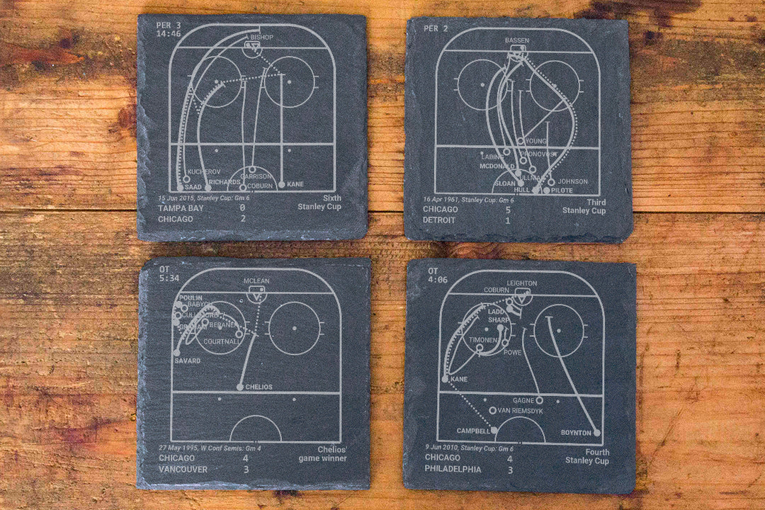 Chicago Blackhawks Greatest Goals: Slate Coasters (Set of 4)