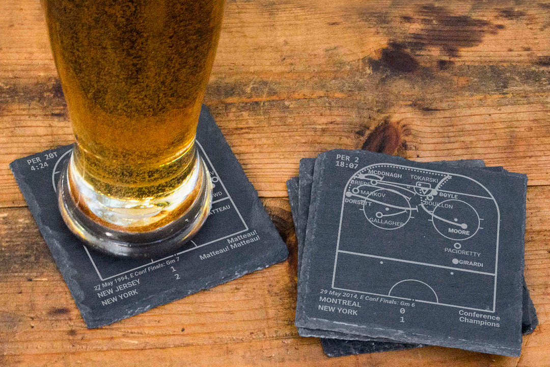 New York Rangers Greatest Goals: Slate Coasters (Set of 4)