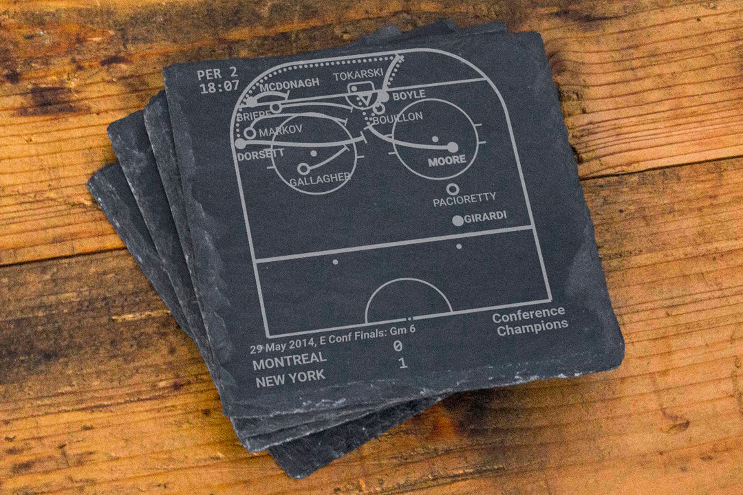 New York Rangers Greatest Goals: Slate Coasters (Set of 4)