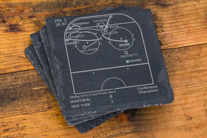 New York Rangers Greatest Goals: Slate Coasters (Set of 4)