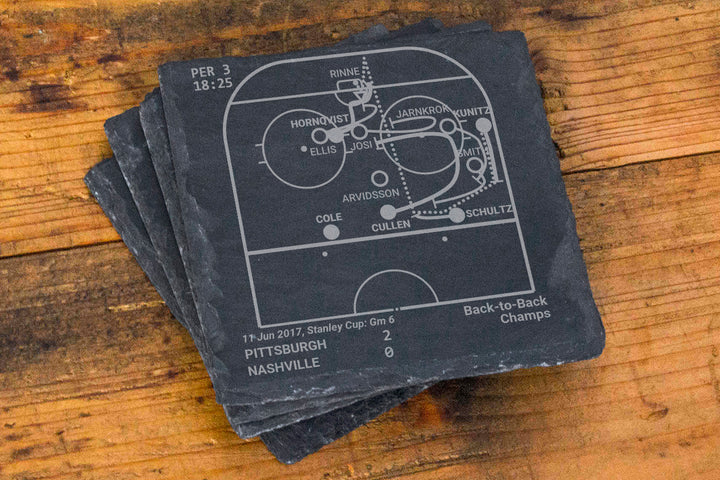 Pittsburgh Penguins Greatest Goals: Slate Coasters (Set of 4)