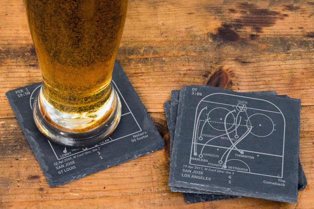 San Jose Sharks Greatest Goals: Slate Coasters (Set of 4)