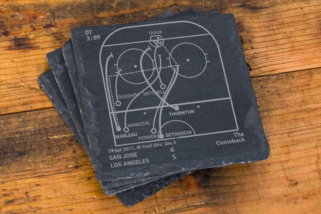 San Jose Sharks Greatest Goals: Slate Coasters (Set of 4)