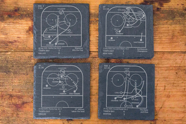 <b>2020 Champions</b> Lightning Plays: Slate Coasters (Set of 4)