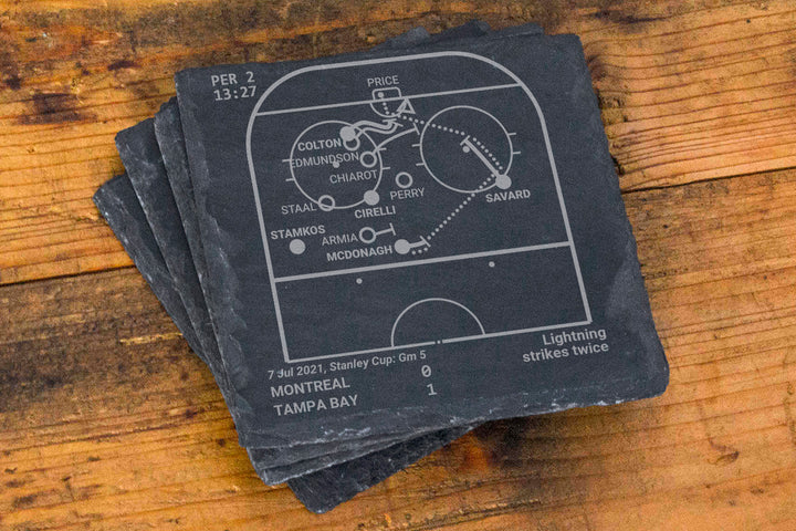 Tampa Bay Lightning Greatest Goals: Slate Coasters (Set of 4)
