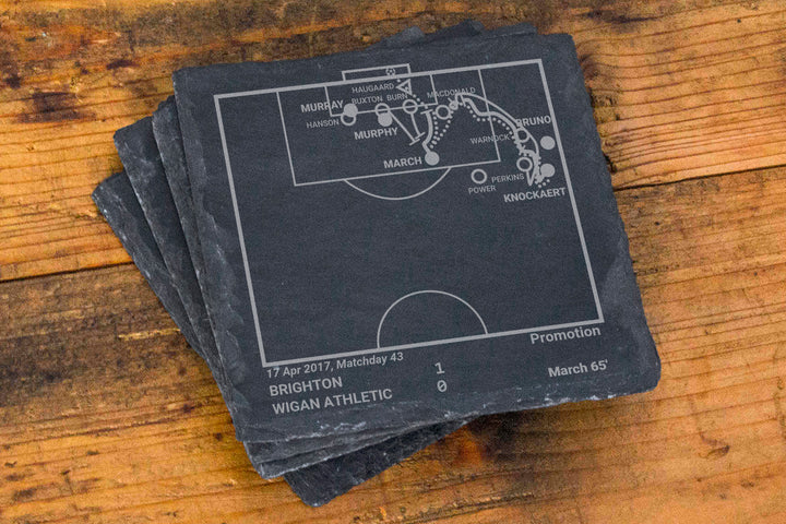 Brighton & Hove Albion Greatest Goals: Slate Coasters (Set of 4)