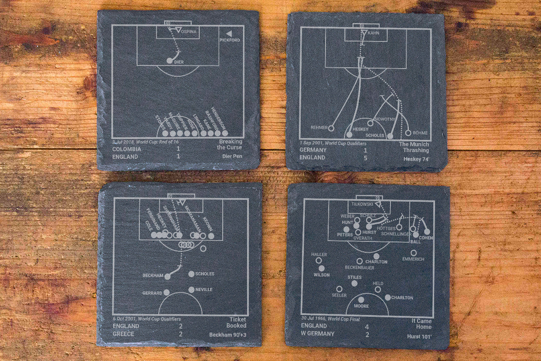 Greatest England World Cup Plays: Slate Coasters (Set of 4)