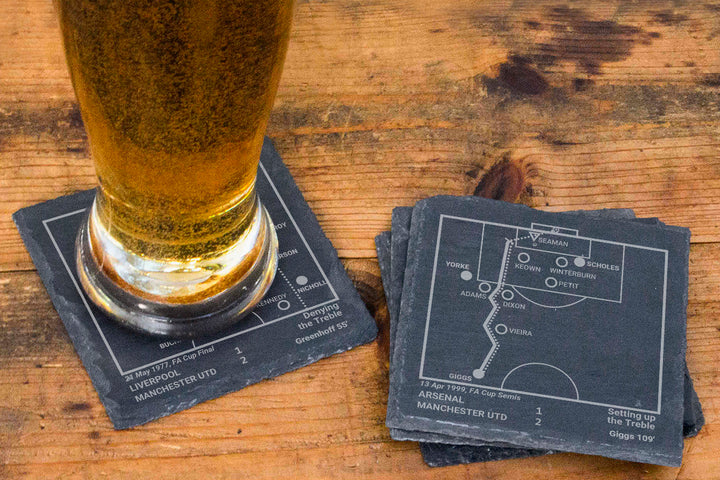 Manchester United Greatest Goals: Slate Coasters (Set of 4)