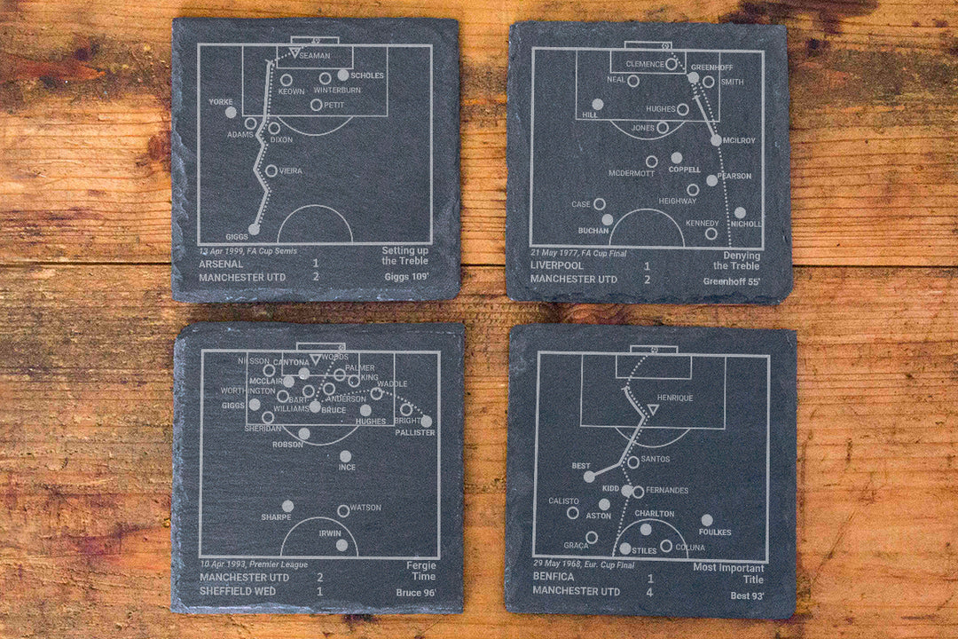 Manchester United Greatest Goals: Slate Coasters (Set of 4)