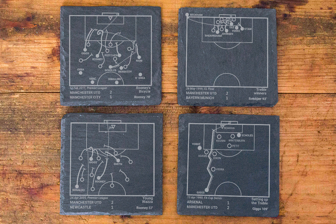 Greatest Manchester United Modern Plays: Slate Coasters (Set of 4)