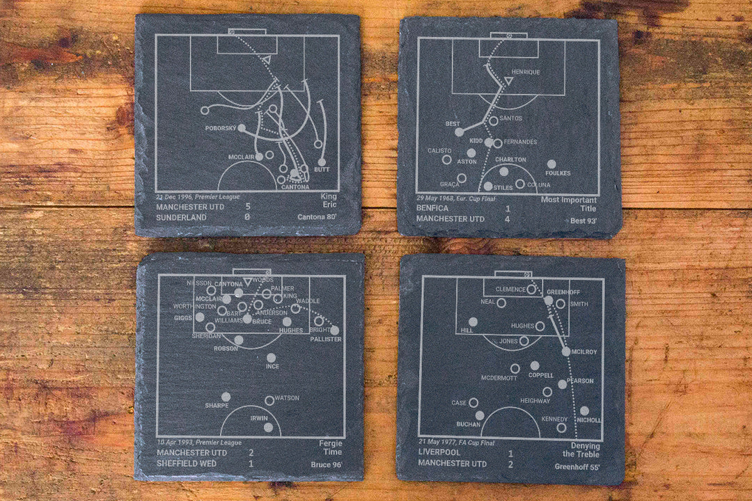 Greatest Manchester United Vintage Plays: Slate Coasters (Set of 4)