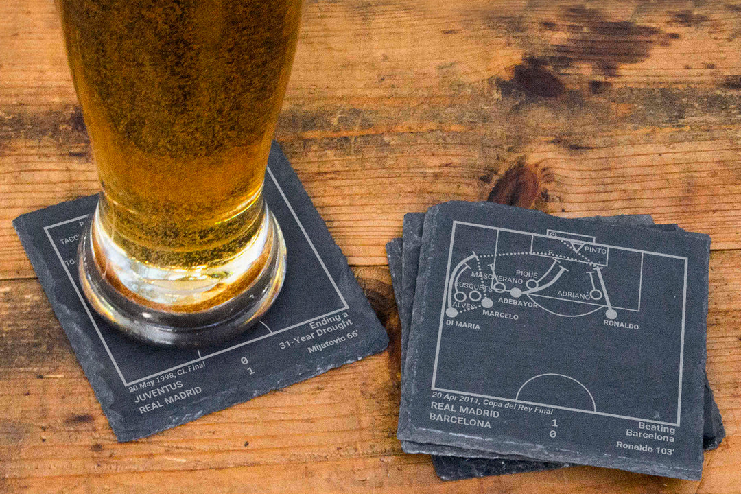 Real Madrid Greatest Goals: Slate Coasters (Set of 4)