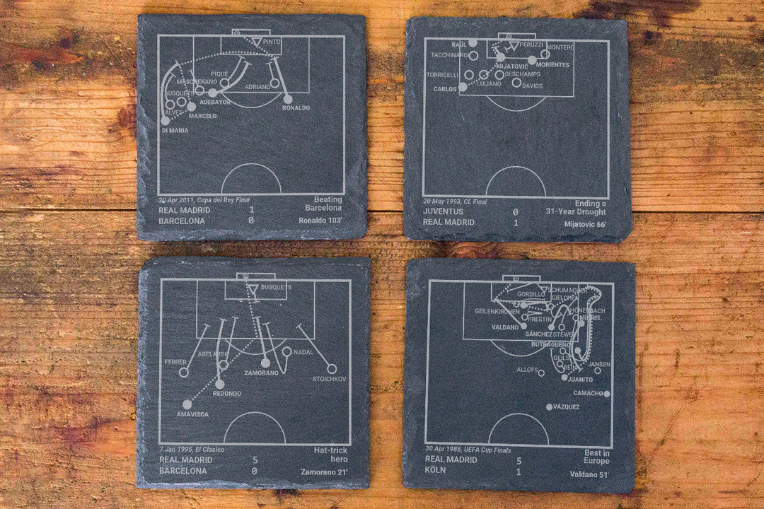 Real Madrid Greatest Goals: Slate Coasters (Set of 4)