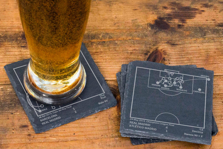 Greatest Real Madrid Modern Plays: Slate Coasters (Set of 4)