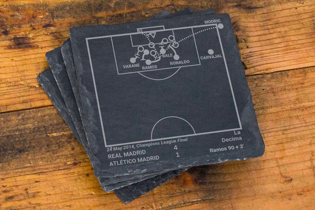 Greatest Real Madrid Modern Plays: Slate Coasters (Set of 4)
