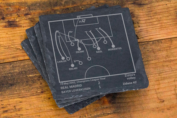 Greatest Real Madrid Vintage Plays: Slate Coasters (Set of 4)