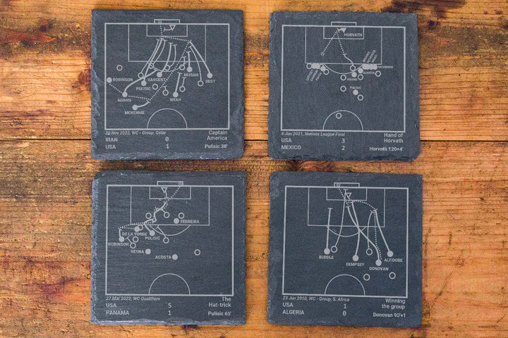 Greatest USMNT Modern Plays: Slate Coasters (Set of 4)