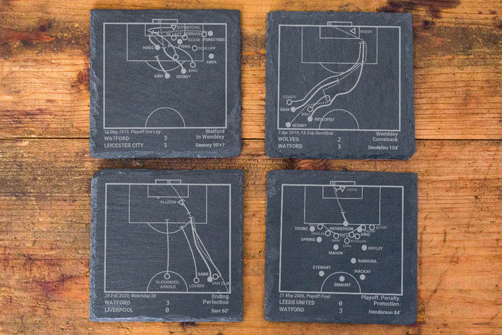 Watford Greatest Goals: Slate Coasters (Set of 4)