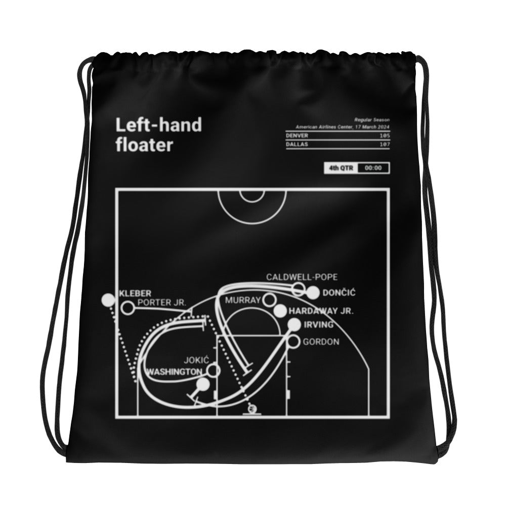 Dallas Mavericks Greatest Plays Drawstring Bag: Left-hand floater (2024)